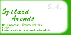 szilard arendt business card