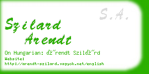 szilard arendt business card